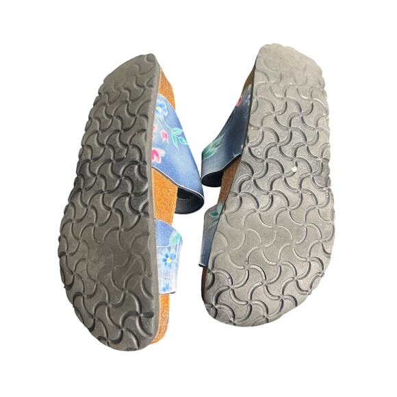 Papillio Birkenstock Arizona Women's US 4 Blue Floral Slide Sandals - Picture 8 of 8